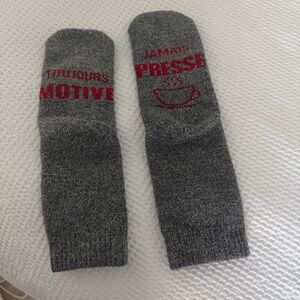 Gray and Red Graphic Socks